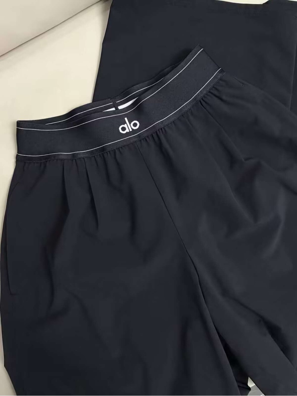 ALO Yoga Black Athletic Performance Shorts with Branded Waistband